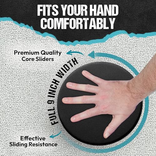 9" Gliding Sliders for Full Body Workouts - Black