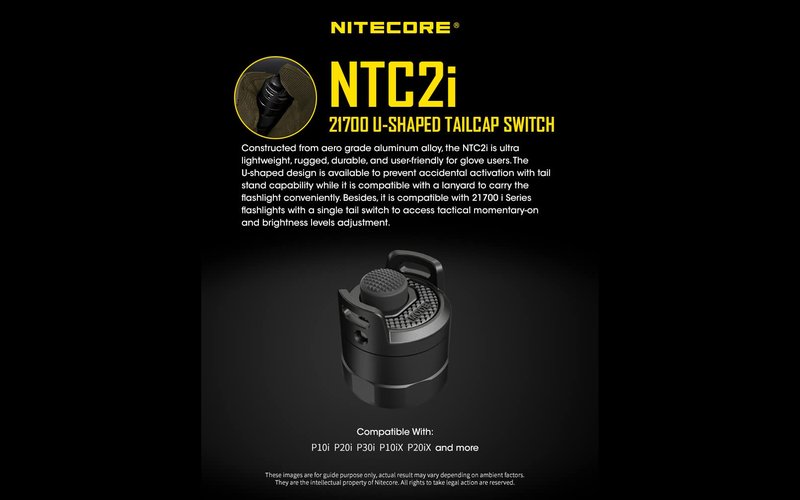 Nitecore NTC2i Durable U-Shaped Tail Cap for P10i P20i P30i P10iX P20iX etc iSeries Flashlights