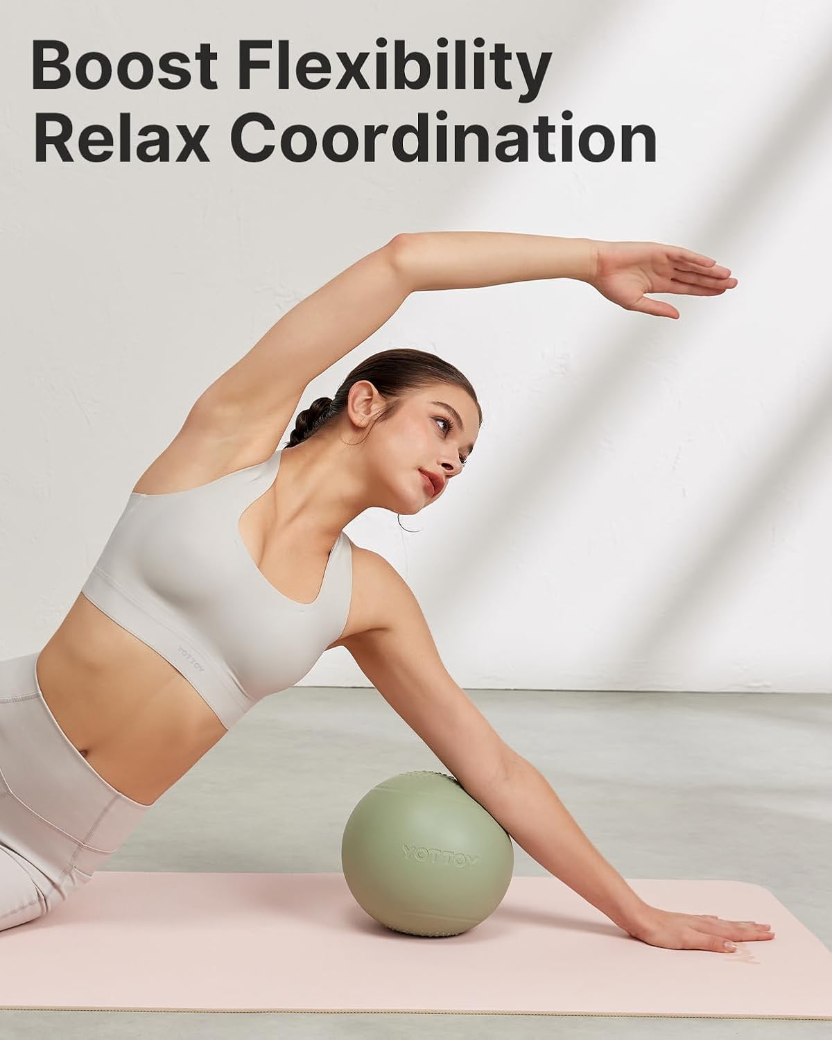 YOTTOY 9-Inch Pilates Ball - Anti-Burst Small Exercise Ball for Yoga, Stability & Home Workouts