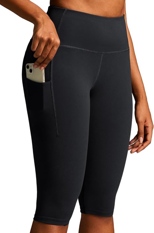 Ewedoos Capri Leggings - High Waisted Compression Yoga Pants with Pockets for Women | Knee Length