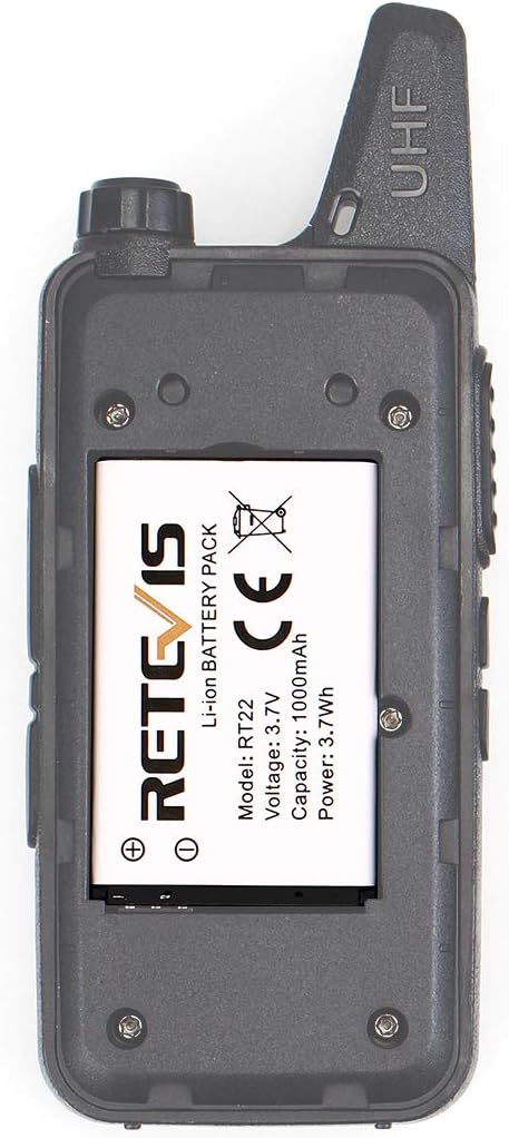 Retevis Original Li-Ion Battery for RT22, RT22S, RT15, RT19 Walkie Talkies - 3.7V 1000mAh (2 Pack)
