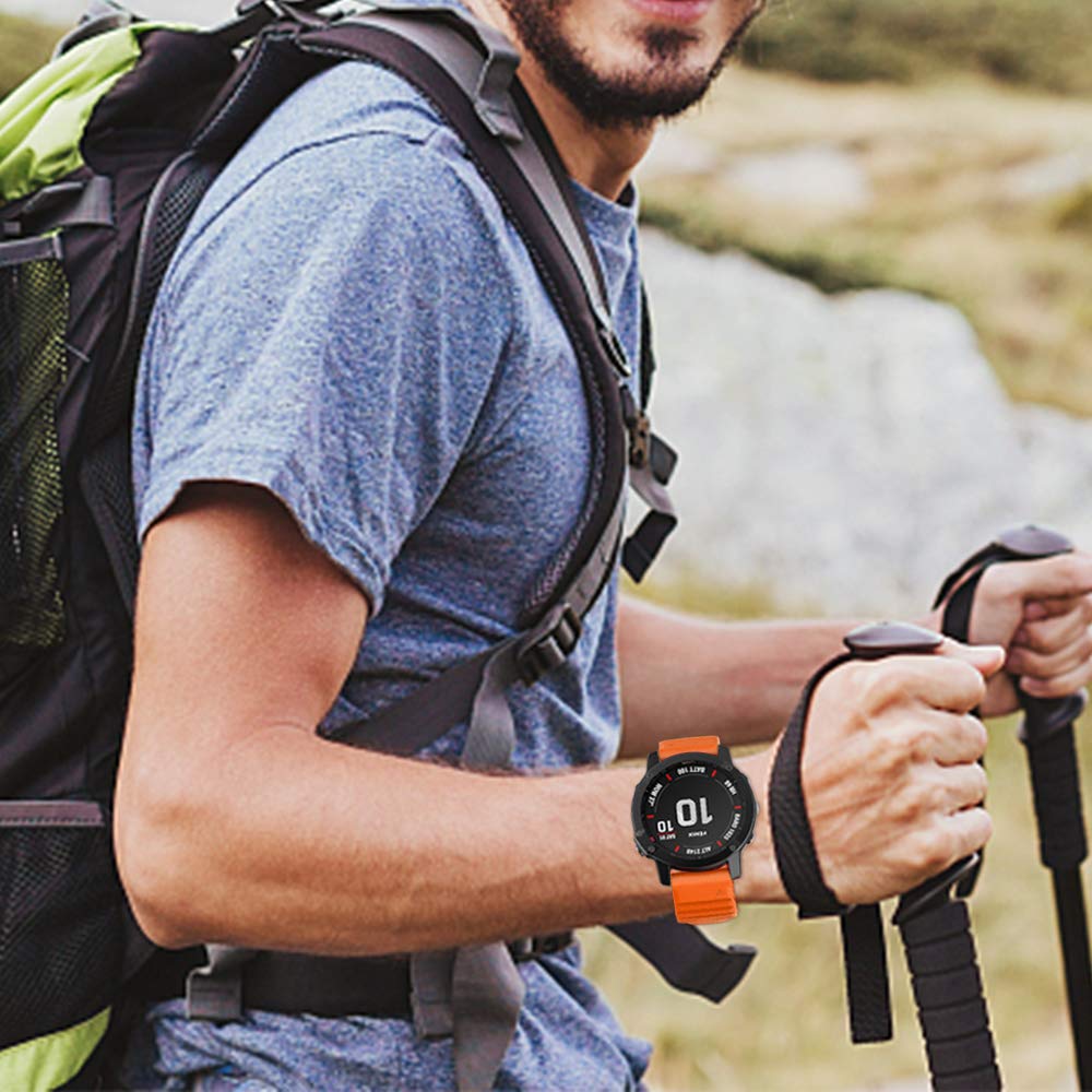 ISABAKE Band for Garmin Fenix 6 Pro Fenix 5 Plus, Quick Fit 22mm Replacement Bands,Compatible with Fenix 6 Fenix 5 Forerunner 935 Forerunner 945 Approach s60 Quatix 5(Navy Blue)…