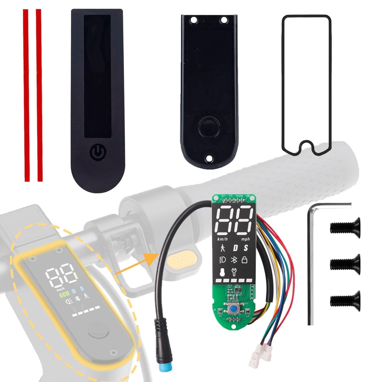 Felixstory Replacement Dashboard Circuit Board ONLY Compatible for Segway Ninebot Max G30LP Electric Scooter, Smart Dashboard Accessories Parts, With Waterproof Cover, Sensitive Control, Full-Featured