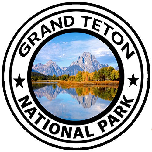 Grand Teton National Park Sticker - 5-Inch Round Vinyl Decal for Car