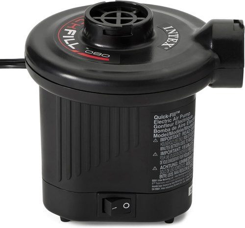 Intex Electric Air Pump - 120 Volt Quick Fill with 3 Nozzles | Compact & Efficient, Black