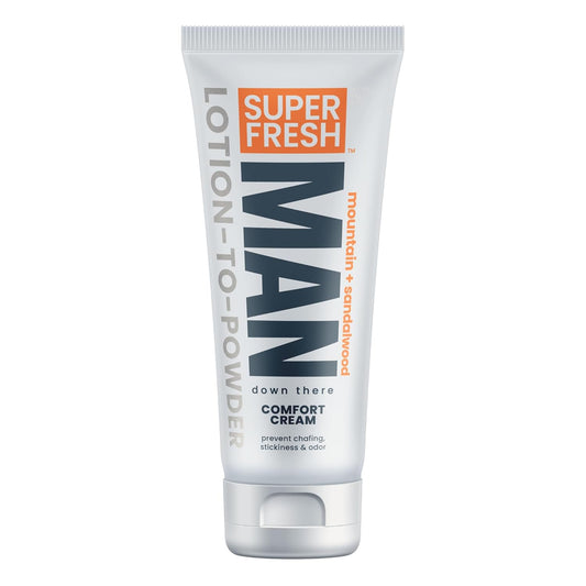 Super Fresh Ball Deodorant Powder - Comfort Cream for Men | Odor Control & Sweat Absorption, 4 oz