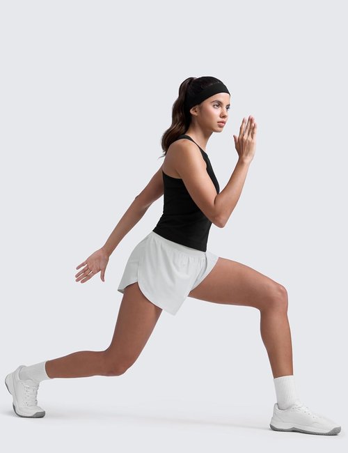 CRZ YOGA High Waisted Running Shorts - Comfy Mesh Liner for Women | Quick Dry, 3" Length