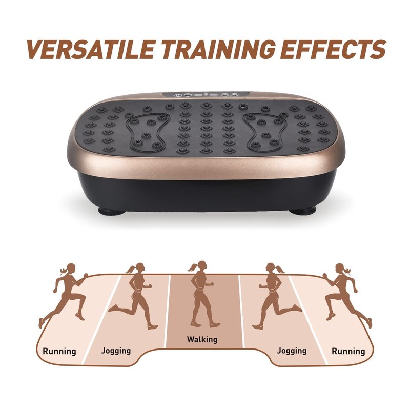 EILISON Atom Vibration Plate Exercise Machine - Full Body Vibration Plate for Lympathic Drainage with Acupressure - Home Fitness with Loop Bands for Weight Loss, 300lbs Capacity (Atom Brown)