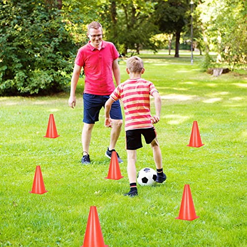9-Inch Orange Traffic Cones - 10-Pack Sports Training Cones