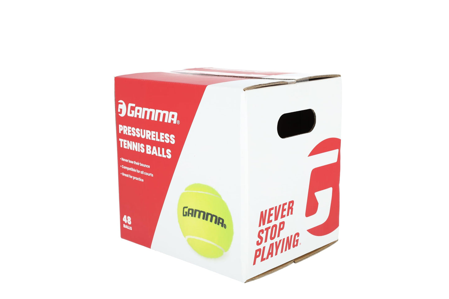 Gamma Pressureless Tennis Balls for Tennis Practice and Lessons, Longer-Term Durability and More Bounce Than Standard Tennis Balls, Yellow, Box of 48