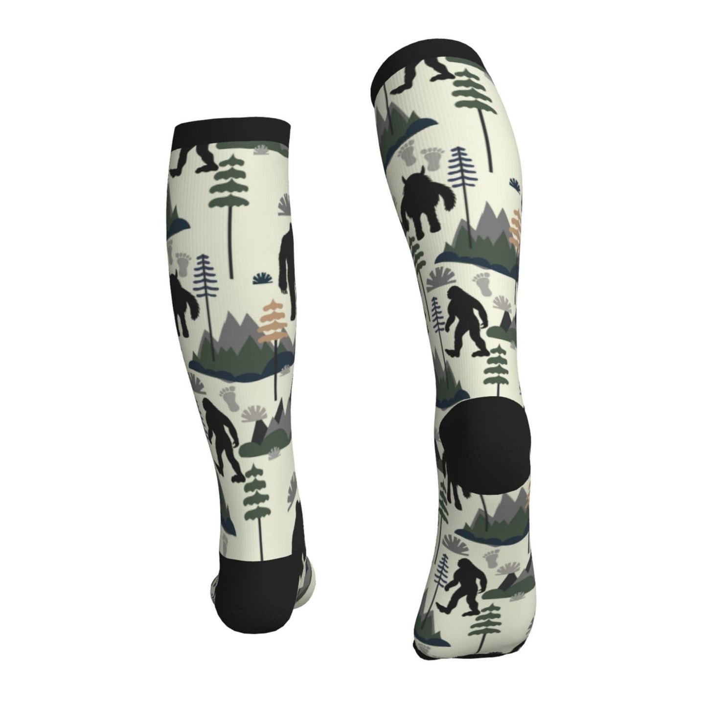 Bshuey Big Sasquatch Foots Compression Socks For Women & Men Circulation 15-20 Mmhg Knee High Best Support For Travel Running Athletic