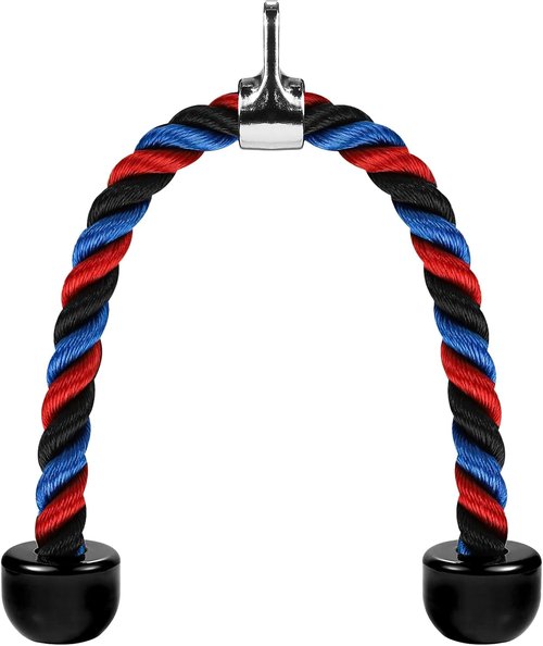 Deluxe Tricep Rope - 31.5 Inch Gym Cable Attachment for Easy Grip & Non-Slip LAT Pulldown Workouts