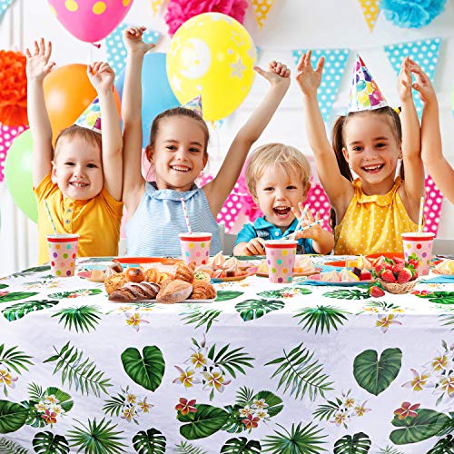 PHOGARY 6 Pack Hawaiian Luau Tablecloths 51x86in Tropical Party Decor
