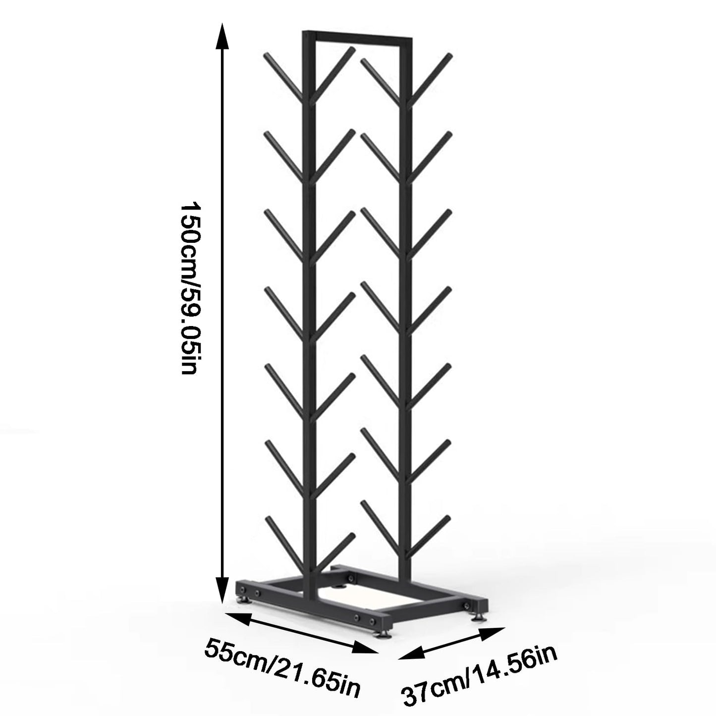 SHZYJBRY 7-Tiers Skateboard Racks, Free Standing Metal Snowboard Ski Storage Racks, Home Gym Organize Holder for Deck Longboard, Space Saving(Black, 7-Tier)