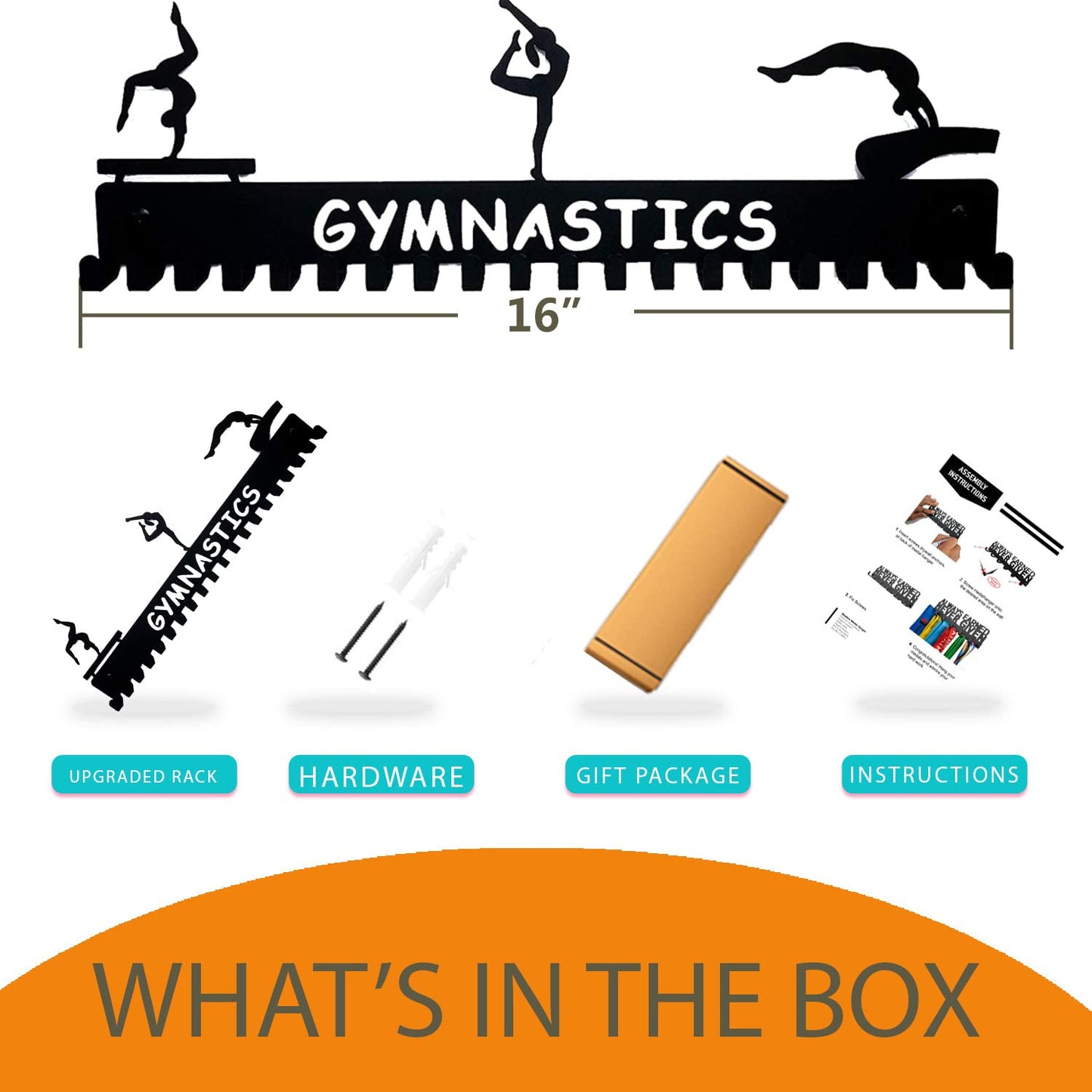 Miayork Gymnastics Medal Hanger Display - Sturdy Gymnastics Medal Display Easy to Install-Gymnastics Medal Holder Wall Hanger for Sports, Gymnastic Medal Hanger Display Gifts