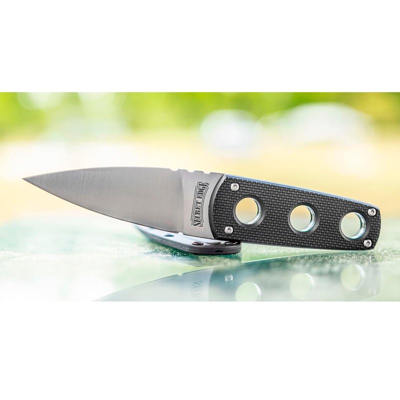 Cold Steel Secret Edge Durable Lightweight Japanese AUS8A Steel Drop Point 3.5" Fixed Blade Tactical Outdoor Hunting Concealed Carry Neck Knife, Griv-Ex Handle, Secure-Ex Sheath