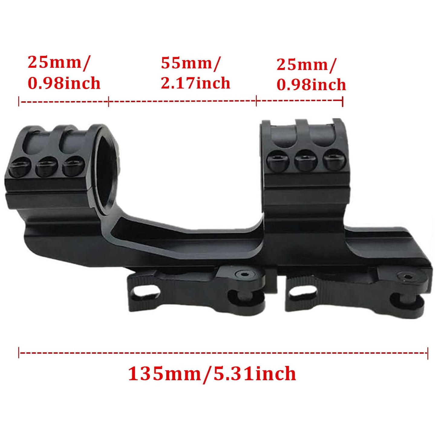 Quick Release Cantilever Weaver Forward Reach Dual Ring 25.4mm / 30mm Heavy Duty Scope Mount