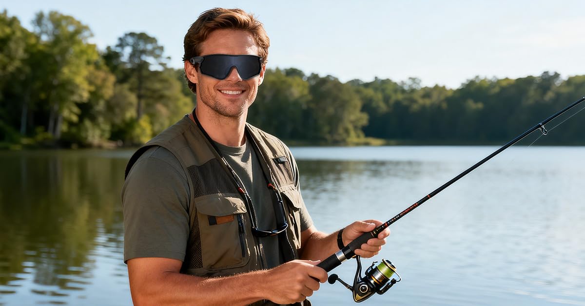 BEACOOL Polarized Sports Sunglasses for Men Women Running Baseball Cycling Driving Fishing Golf Motorcycle UV400 Sun Glasses (Full Frame, GlossyBlack Blue)