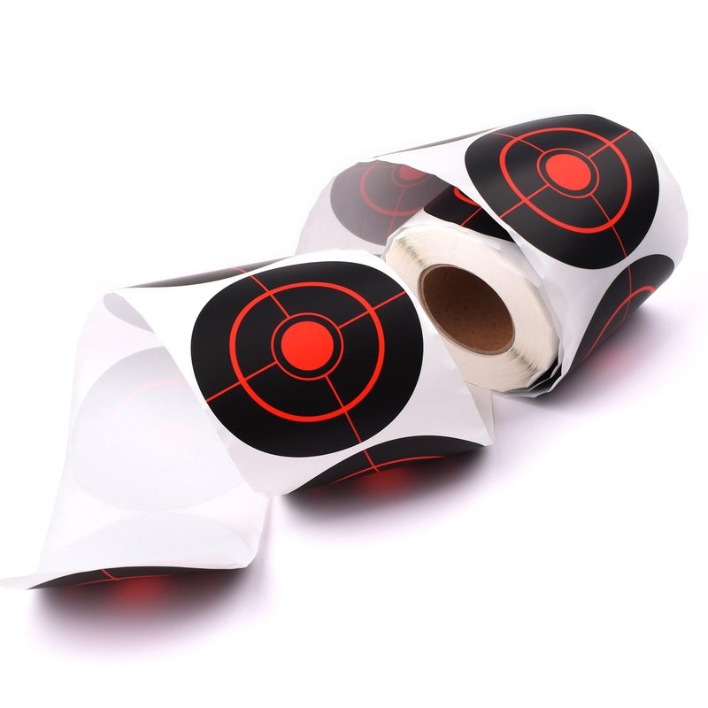 SKLK-SEL 3" Reactive Paper Targets 250 Pcs Splatter Targets Stickers Targe with Fluorescent Yellow for Shooting Range for BB Gun, Pellet Gun, Airsoft, Rifle Shooting Practice (Round-Red)
