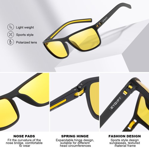 EYGIFT Polarized Sunglasses For Men Women Lightweight Sun Glasses Cycling Fishing Driving UV400 Protection