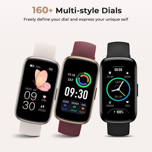 TIFOZEN Fitness Tracker with 24/7 Heart Rate, Blood Oxygen, Sleep Monitor, 3ATM Waterproof Fitness Watch/Smart Watch/Activity Tracker, Pedometer/Step Counter, Calorie Tracker for Women Men, Starlight