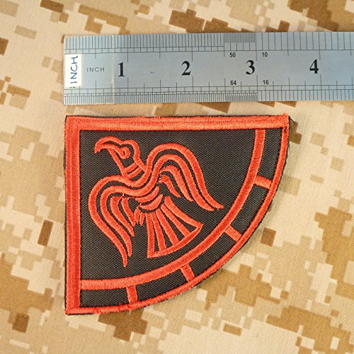 Viking Raven Banner Tactical Embroidered Patch - Black and Red