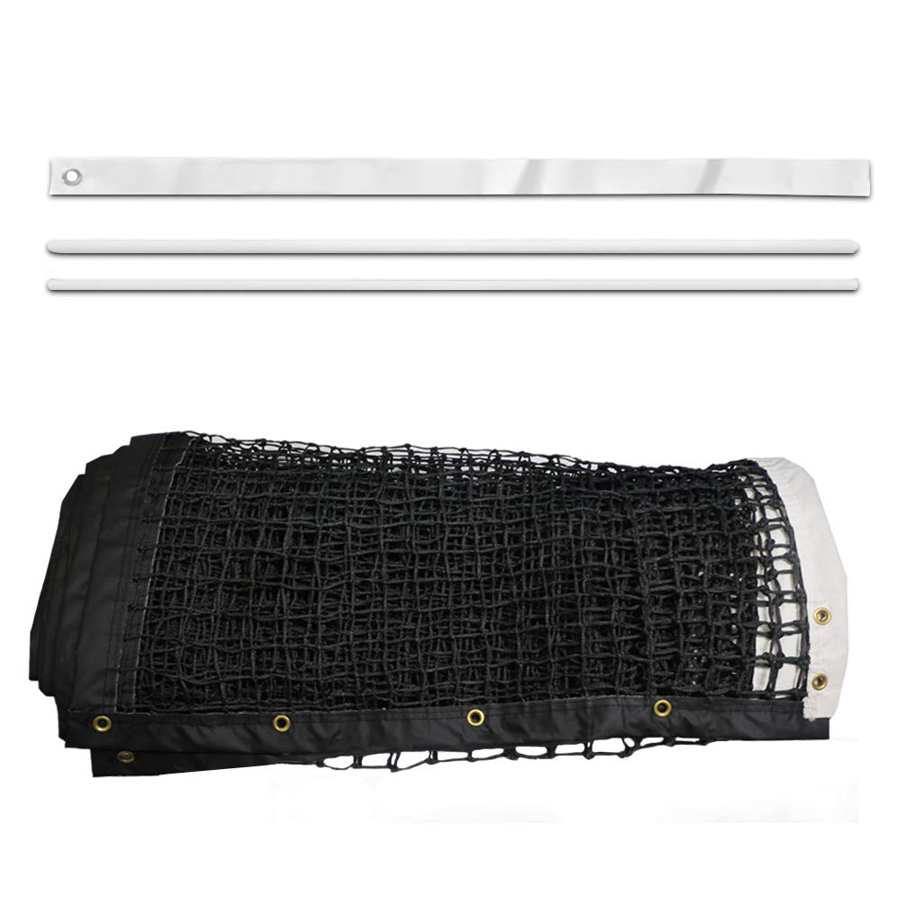 Aoneky Professional Tennis Net 42 ft, Outdoor Replacement Net with 4mm Braided PE & 6mm Steel Cable, 800lbs Break Strength, Includes Carrying Bag, Lacing Rods, Center Strap