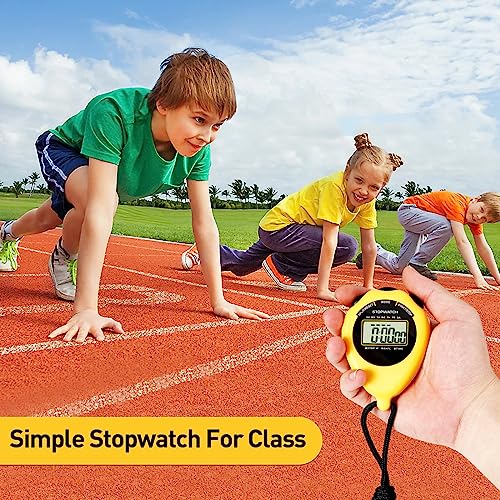 Large Display Digital Stopwatch Timer - 2 Pack Yellow