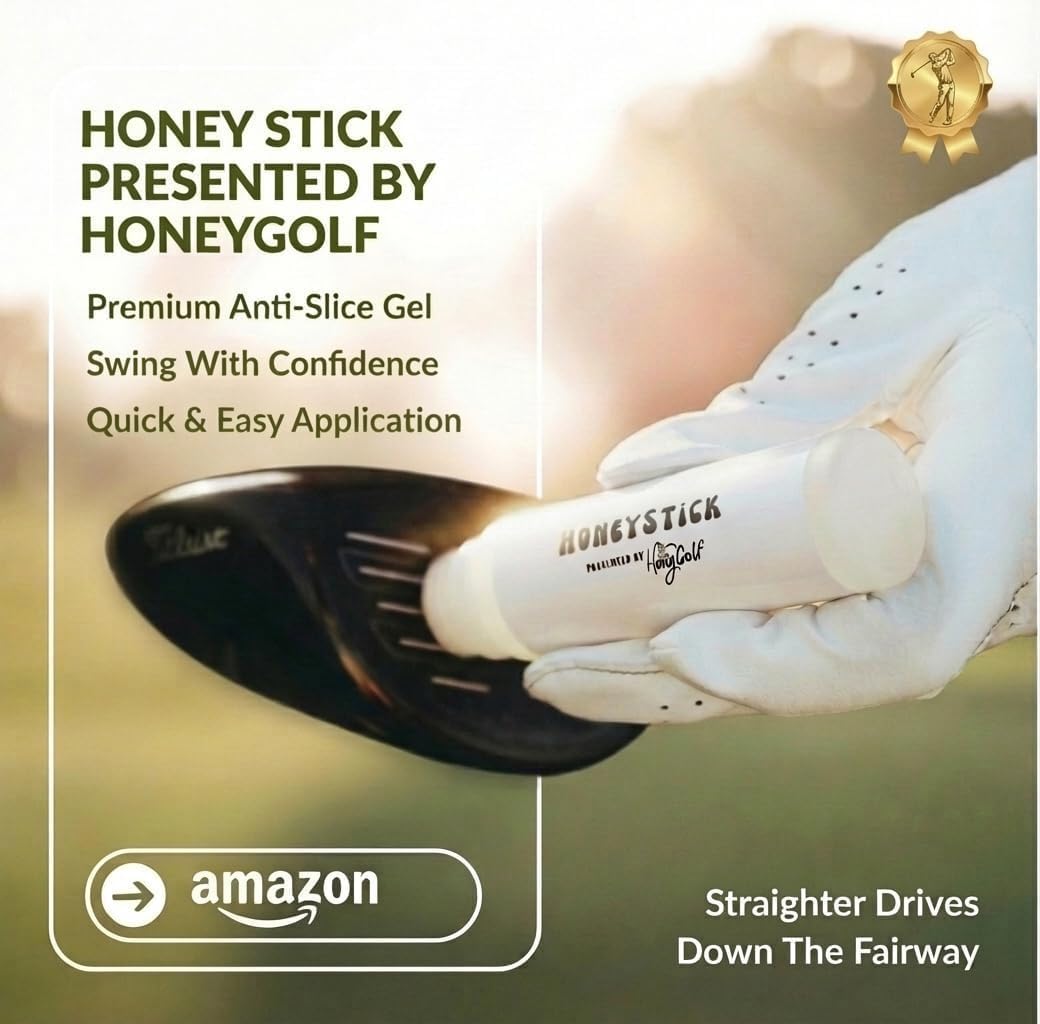 Honey Golf HoneyStick Anti Slice Gel for Golf Clubs - Anti-Hook Spin Reducer for Driver, Woods, Hybrids, Irons - Golf Accessories for Men - Golfers Must Haves & Essentials - 2 Pack