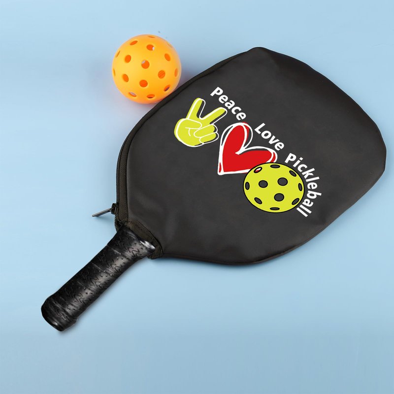 HOLLP 2PC Pickleball Paddle Covers Peace Love Pickleball Pickleball Racket Bag Gift For Pickleball Players (Peace Love Pickleball)