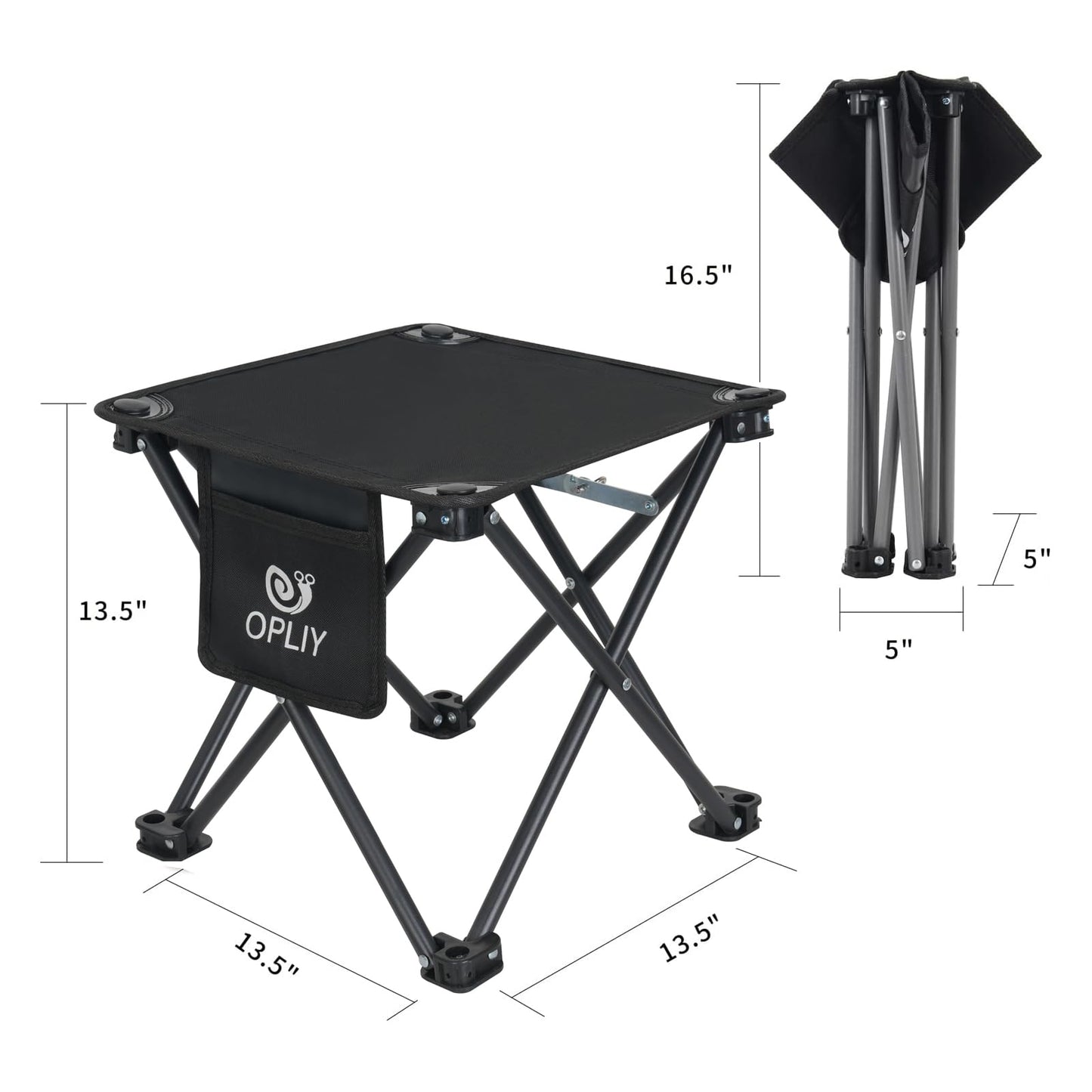 Opliy Camping Stool Upgrade Foot Stool for Camping Fishing Hiking Gardening and Beach, Camping Seat with Carry Bag (Black)