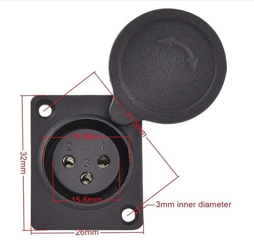 Felixstory Electric Scooter Charger Hoverboard Charging Port Standard 3-Prong Connecter Hovertrax Charger Replacement with Cover Fit for XLR Terminal