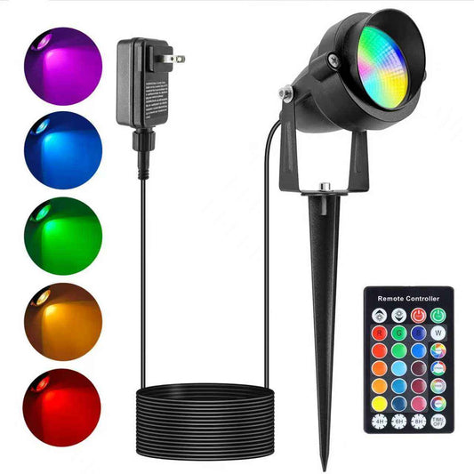 24W Color Changing Halloween Spotlights - Remote & Timer RGB Landscape Lights for Outdoor Yard & Garden Decorations (6 Pack, IP65 Waterproof)