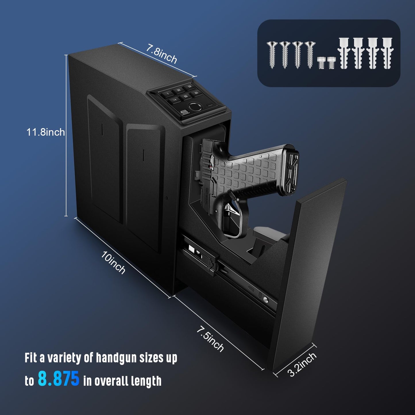 1DOT2 Biometric Pistol Safe Nightstand