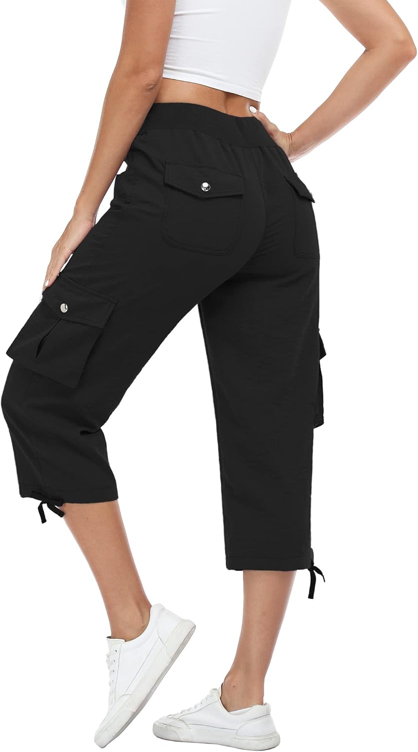 MISS MOLY Women's Cargo Capris - Lightweight Quick-Dry Hiking & Running Pants | Comfortable Fit