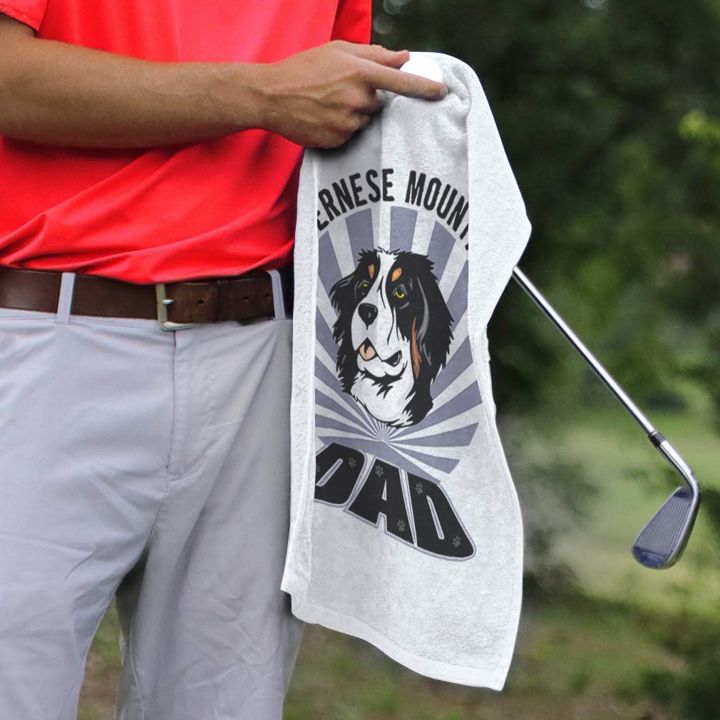 Style In Print Golf Towel Dad Bernese Mountain Dog Cotton Bag Accessories White Design Only