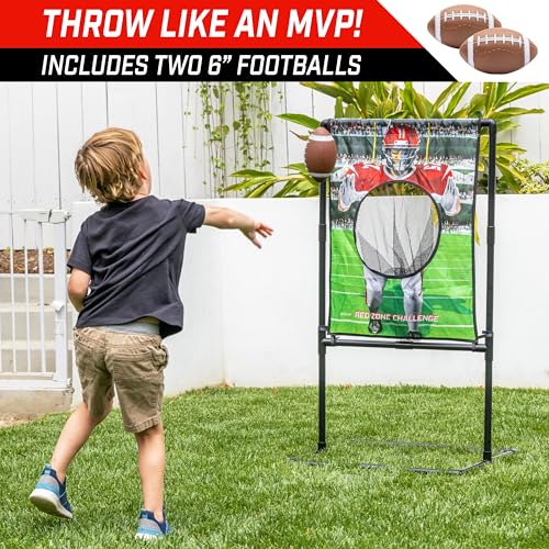 Kids Football Toss Game with Inflatable Footballs - Indoor & Outdoor Target Practice