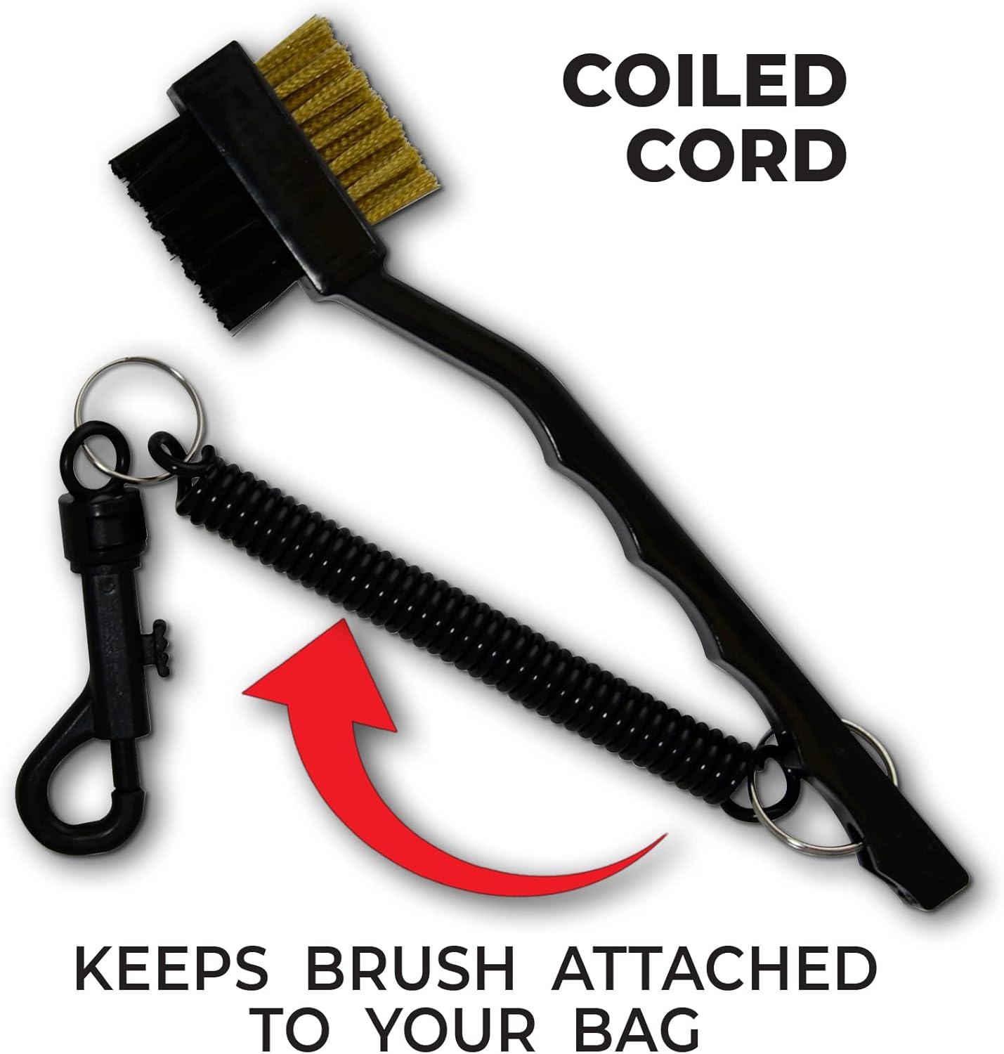 PrideSports Golf Club Cleaning Brush - Essential Tool for Optimal Performance | Black