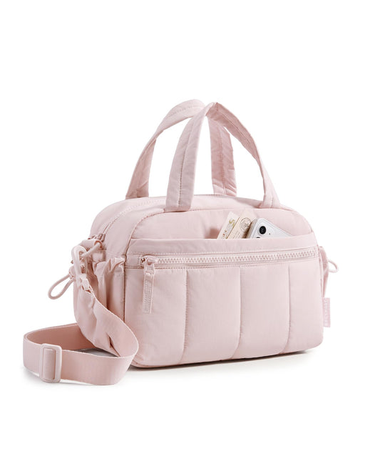 BAGSMART Mini Duffle Bag, Crossbody Bags for Women, Pastel Pink