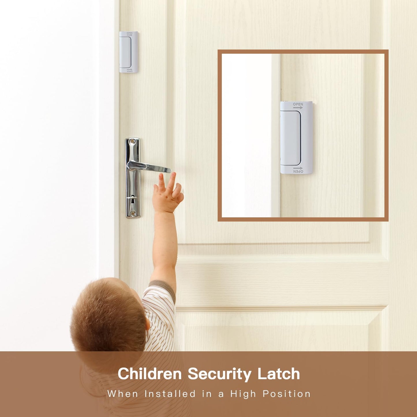 Home Security Door Reinforcement Lock, 1-Pack Upgraded White Front Door Locks for Kids Safety Withstand 800 lbs, Toddler Child Proof Door Lock, Extra Door Lock from Inside Prevent Unauthorized Entry