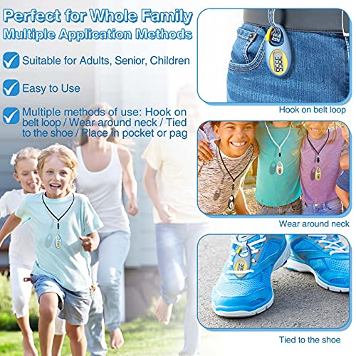 3D Step Counter Pedometer with Lanyard - Blue