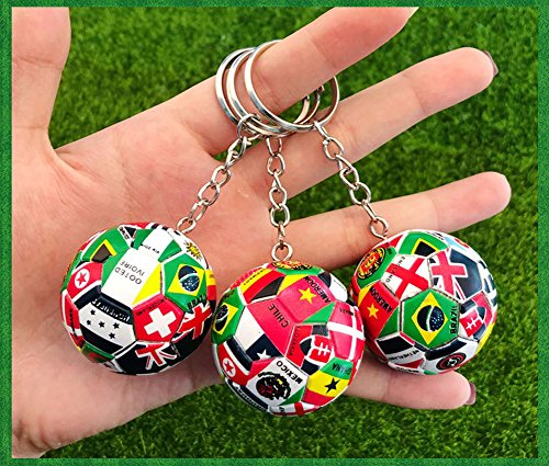 Hefeilzmy Soccer Ball Key Chain - 1.6" ABS Ball, Team World Cup Gift (Variation 3)