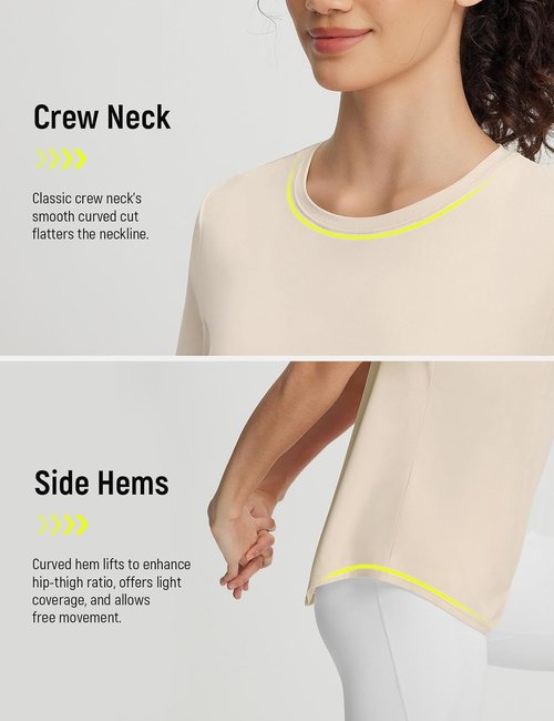 Baleaf Women's Yoga Shirts - Open Back Workout Tops with UPF 50+ Protection | Athletic Gym T-Shirt