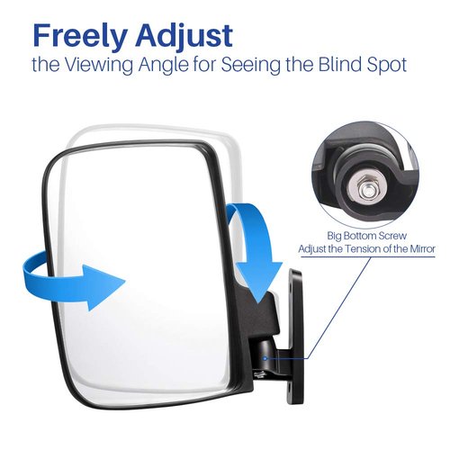 BETOOLL HW9008 Golf Cart Folding Side View Mirrors For Club Car, EZGO, Yamaha, Star, Zone Carts