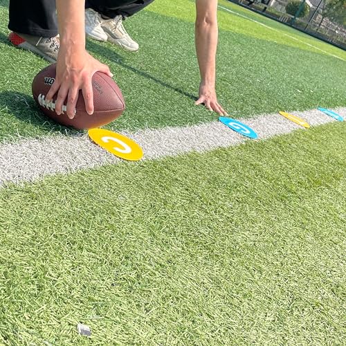 Football Linemen Position Markers Set - 7 Flat Discs, White