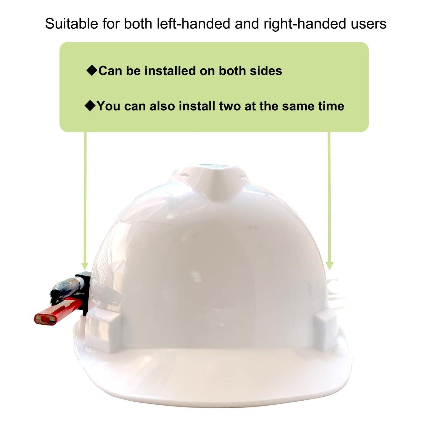 Hard Hat Accessory Clip - Injection-Molded PETG Pencil & Marker Holder, Elastic Slot Fits Milwaukee Markers, Heat-Resistant