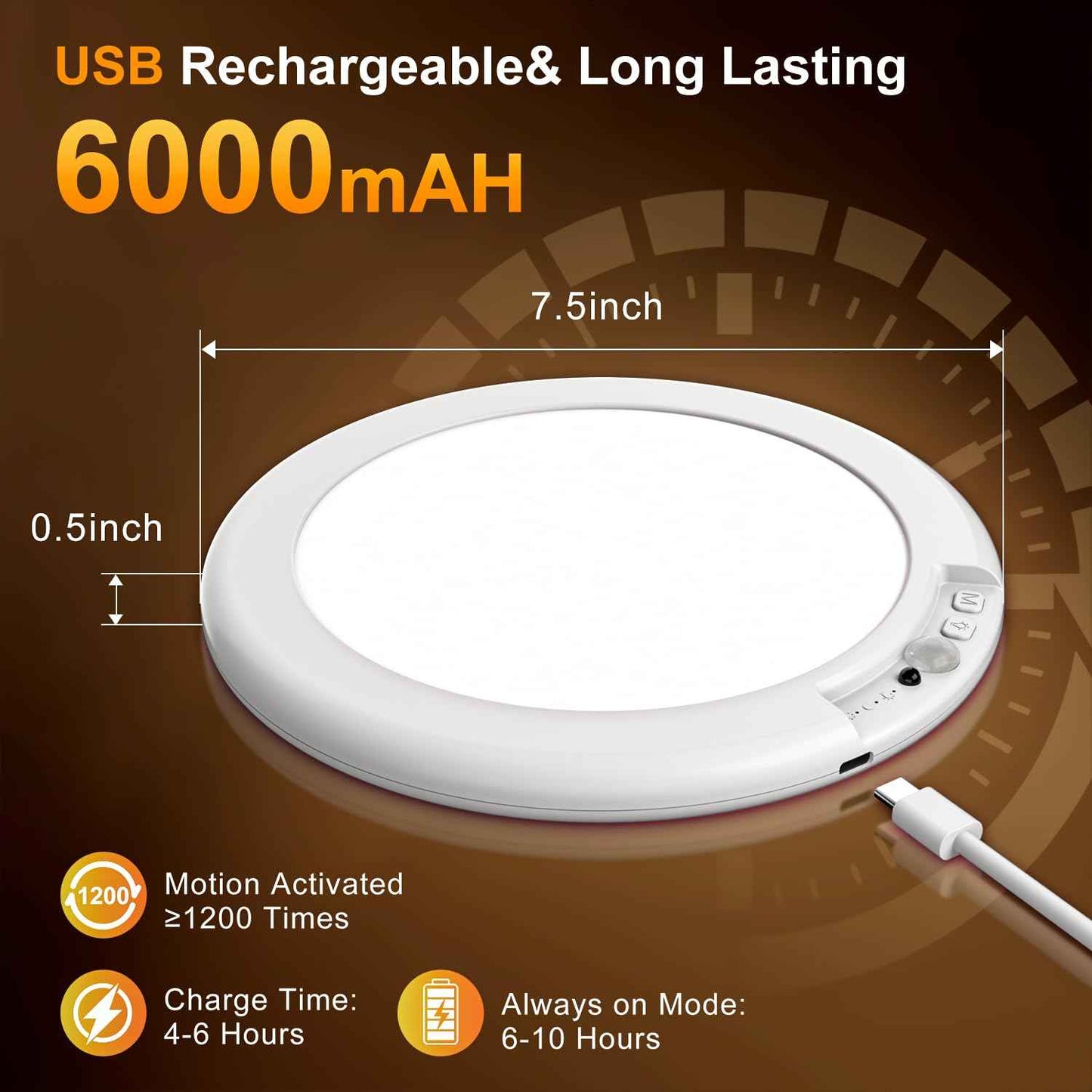 Rechargeable Ceiling Light with Remote, Shower Lights for Inside Shower with Color Changing & White Lights, Magnetic Motion Sensor Closet Light Battery Powered Ceiling Light for Shower Closet Bathroom