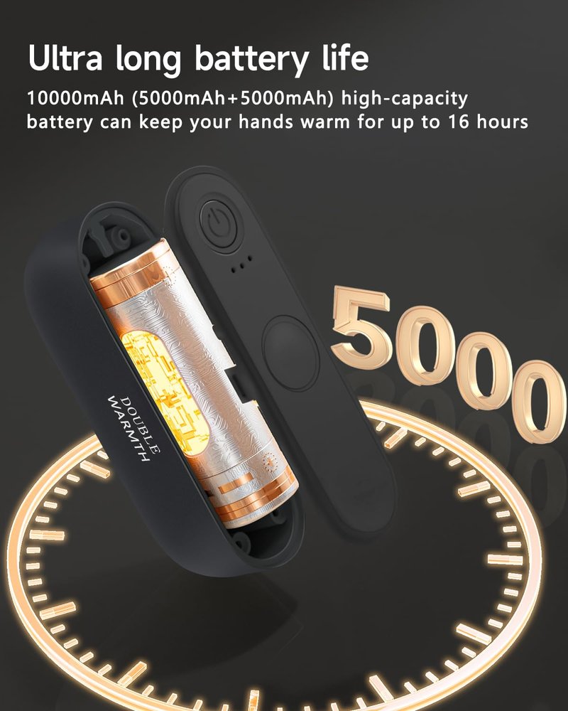 AI Magnetic Split Hand Warmers 2 Pack, 10000mAh Rechargeable Electric Hand Warmer,AI Intelligent Chip Temperature Control,16H Long-lasting Safe Heating,Pocket Hand Warmer for Traveling,Hiking,Camping.
