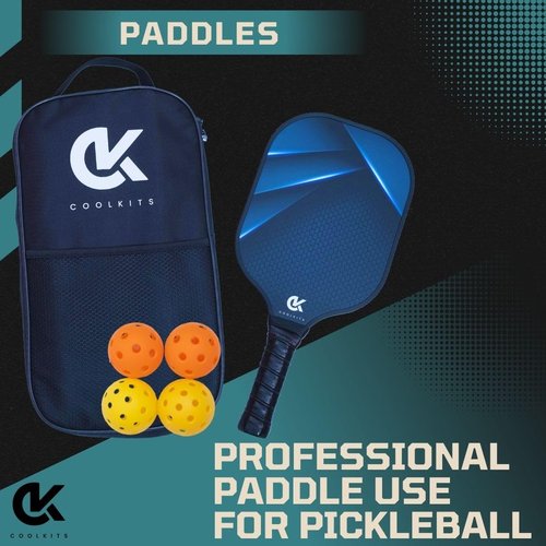 PRO Pickleball Paddle Set of 2 - T700 Graphite Carbon Fiber Surface & STR-Core Polymer - USAPA Approved Rackets with Strong Grip for Ultimate Spin & Control - Includes Indoor/Outdoor Balls & Carry Bag