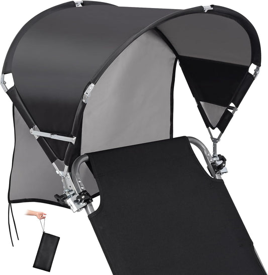 Skiennix Universal Chair Umbrella Canopy - Foldable Portable Sun Shade Attachment with Adjustable Clamp for Beach, Camping, and Outdoor Use